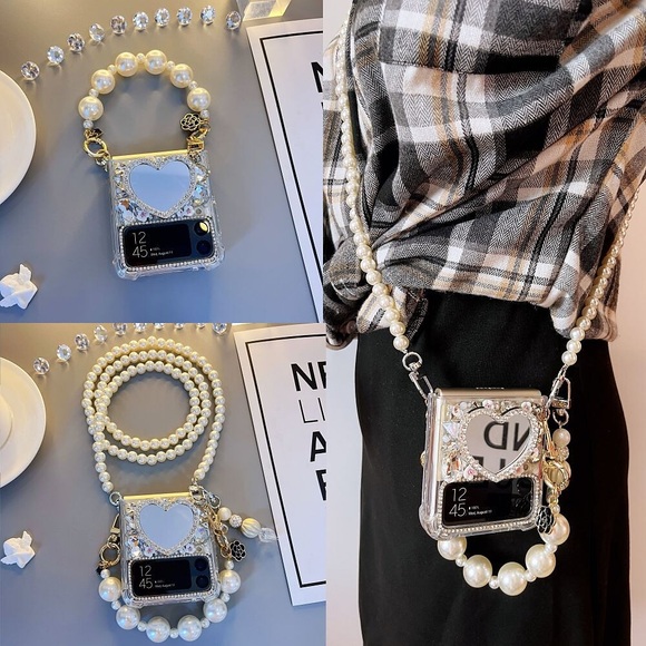 Handy Hülle Handyhüllen Für Samsung Galaxy Klappetui Z Flip Z Flip 4 Z Flip 3 Shutzrahmen Strass Flipbare Hülle Kristalldiamant Acryl Lightinthebox