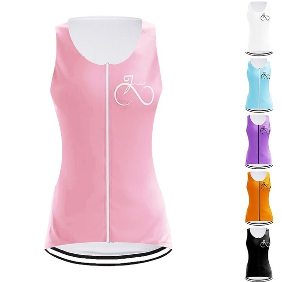 21Grams Damen Fahrradweste Radtrikot fahrradbekleidung Fahrradtrikot Ärmellos Fahhrad Trikot Shirt mit 3 Gesäßtaschen MTB Mountain Rennrad Atmungsaktiv Rasche Trocknung Feuchtigkeitsabsorbierend Lightinthebox