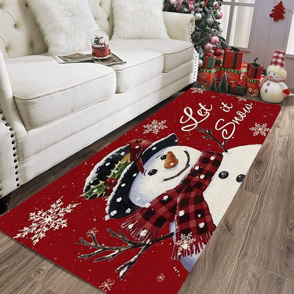 weihnachtsbodenmatte dekoration flanell druck hause badezimmer eingang bodenmatte fußmatte weihnachtsmann schneemann geschenk baum Lightinthebox