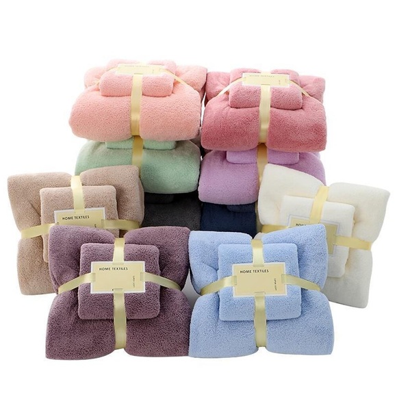 Badetücher-Set für Badezimmer, dick, weichamp; saugfähige Vlies-Badetücher, 1 Stück Badetuchamp;1 Stück Handtuch, schnell trocknendes Mikrofaser-Badetuch, Mehrzweck-Badetücher für Bad, Lightinthebox
