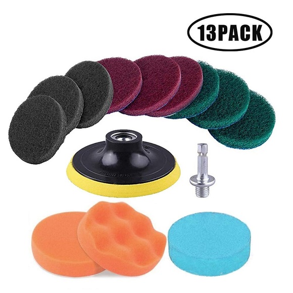 13er-Pack Bohrbürsten-Aufsätze, Schrubbpads und Schwamm, Power-Scheuerbürste mit langem Aufsatz, Allzweckreiniger für Autoradbürsten, Fugen, Fliesen, Waschbecken, Badewanne, Badezimmer, Küche Lightinthebox
