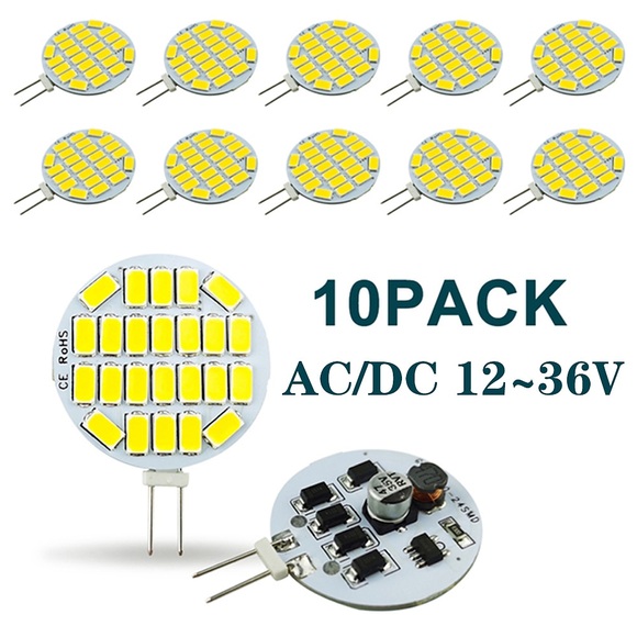 10 stücke led bi pin lichter 24led ac/dc12v-36v konstantstrom breite spannung mais lichter led bi-pin lichter g4 pin 5730 smd perlen fenster schrank lampe haushalt innen lampe dekorative lampe Lightinthebox