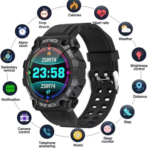 fd68s männer smart watch pulsmesser fitness tracker uhr sport armband bluetooth verbundene smartwatch Lightinthebox