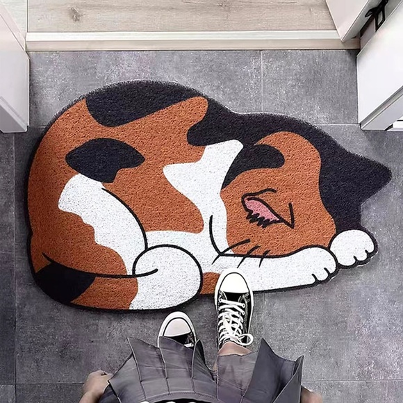 Fußmatte Cartoon Katze speziell geformte Walzdrahtmatte Hauseingangstür Anti-Rutsch-Matte Anti-Schmutz-verschleißfest Leicht zu reinigende Fußmatte Lightinthebox