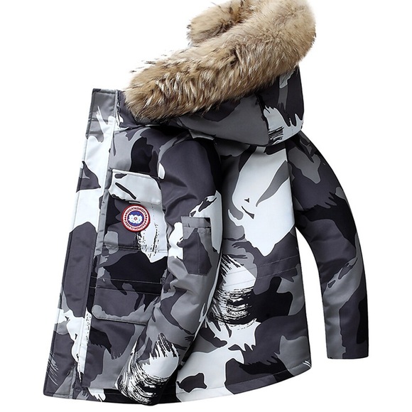Herren Mantel warm halten Sport Natur Einreihiger Verschluss camuflaje 3D-gedruckte Grafik Kapuzenpullover Modisch Jacken Oberbekleidung Langarm Pelzkragen Herbst Winter Lightinthebox