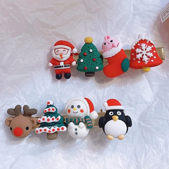 weihnachtshaarnadel ins cartoon santa elk creative girl pony clip persönlichkeit hinterkopf clip Lightinthebox