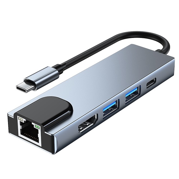 5-in-1-USB-C-Hub-Multi-Port-100-m-Adapter mit USB3.0PD-4K-HDMI-kompatiblem Adapter Lightinthebox