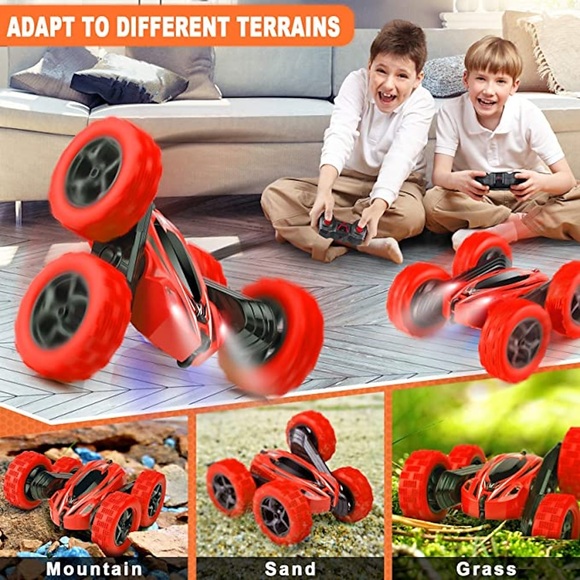 Auto Stunt Auto Spielzeug ferngesteuertes Fahrzeug Offroad ferngesteuerter Monster Truck 4WD 2,4 GHz RC Rock Crawler mit Scheinwerfern doppelseitig 360 Flip ferngesteuertes Auto Spielzeug Geschenke Lightinthebox