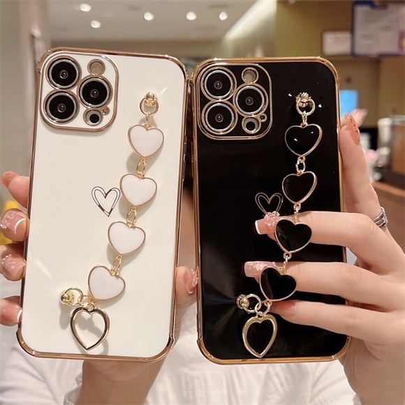Telefon Hülle Handyhüllen Für Apple Rückseite iPhone 14 Pro Max 13 12 11 Pro Max Mini X XR XS 8 7 Plus Beschichtung Ganzkörperschutz mit Handschlaufe Herz Einfarbig TPU Lightinthebox