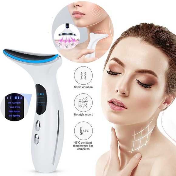 ems mikrostrom gesicht hals schönheit gerät led photon straffende verjüngung anti falten dünnes doppelkinn hautpflege gesichtsmassagegerät Lightinthebox