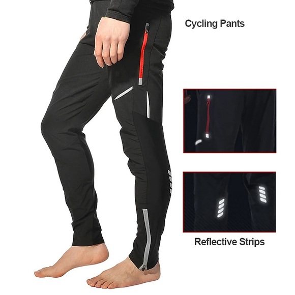 Herren Fahrradhose Fahhrad Hosen / Regenhose Unten MTB Mountain Rennrad Sport Atmungsaktiv Rasche Trocknung Reflexstreiffen Komfortabel Schwarz Polyester Elasthan Bekleidung Fahrradbekleidung Lightinthebox