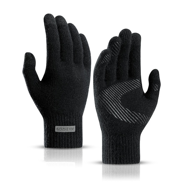 Herren 1 Paar Winterhandschuhe Handschuhe Gestrickte Handschuhe Strassenmode Outdoor Handschuhe Stilvoll Rutschfest Einfarbig 5 # 6 # 7 # 8 # Lightinthebox