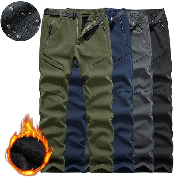 Herren Wasserdichte Wanderhose Fleece-gefütterte Hose Softshellhosen Winter Außen warm halten Fleece-Futter Wasserdicht Windundurchlässig Hosen / Regenhose Unten Schwarz Marineblau Vlies Yoga Jagd Lightinthebox