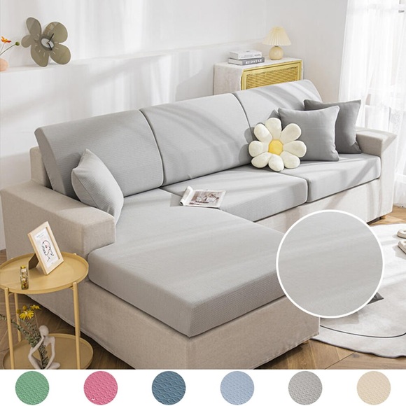 neuankömmling wasserdicht stretch wasserabweisend sofa sitzkissenbezug jacquard hussen elastisch couch sessel loveseat 4 oder 3 sitzer grau schlicht solide weich strapazierfähig waschbar Lightinthebox