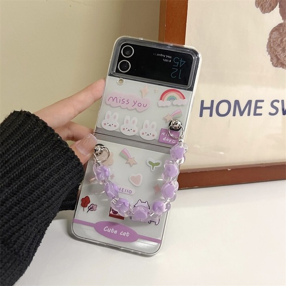 Handy Hülle Handyhüllen Für Samsung Galaxy Klappetui Z Flip 4 Z Flip 3 Flipbare Hülle Staubdicht Anti-Kratz Karikatur PC Lightinthebox
