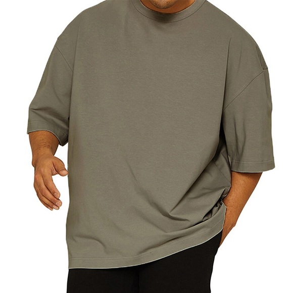 Herren T Shirt Übergroßes Hemd Glatt Rundhalsausschnitt Outdoor Täglich Kurze Ärmel Bekleidung Modisch Strassenmode Cool Casual Lightinthebox
