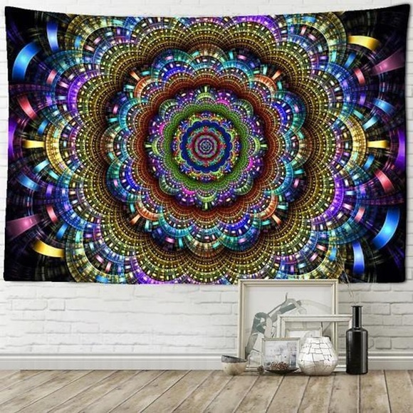 Mandala böhmischer Regenbogen Wandteppich Kunstdekor Decke Vorhang zum Aufhängen für Zuhause, Schlafzimmer, Wohnzimmer, Dekoration, Polyester Lightinthebox