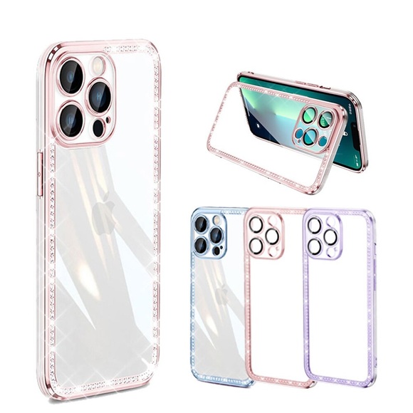 Handy Hülle Handyhüllen Für Apple Rückseite iPhone 14 13 12 11 Plus Pro Max Strass Beschichtung Ultra dünn Durchsichtig Kristalldiamant TPU PC Lightinthebox