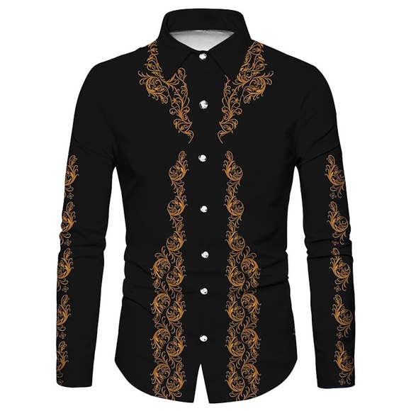 Herren Hemd Westernhemd Blumen Grafik-Drucke Umlegekragen Gelb Grau 3D-Druck Outdoor Strasse Langarm Button-Down Bedruckt Bekleidung Modisch Designer Casual Weich Lightinthebox