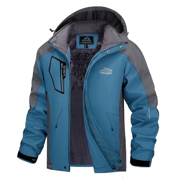 Herren Wasserdichte Wanderjacke Regenjacke Fleecejacke für Wanderer Winter Draussen warm halten Fleece-Futter Wasserdicht Windundurchlässig Oberbekleidung Windbreaker Windjacke Trench Coat Jagd Lightinthebox