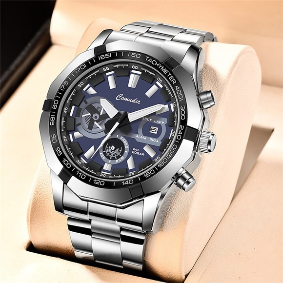 kamudi watch life wasserdichte nichtmechanische uhr leuchtendes großes zifferblatt übergroßer neuer kalender stahlband herrensportuhren Lightinthebox