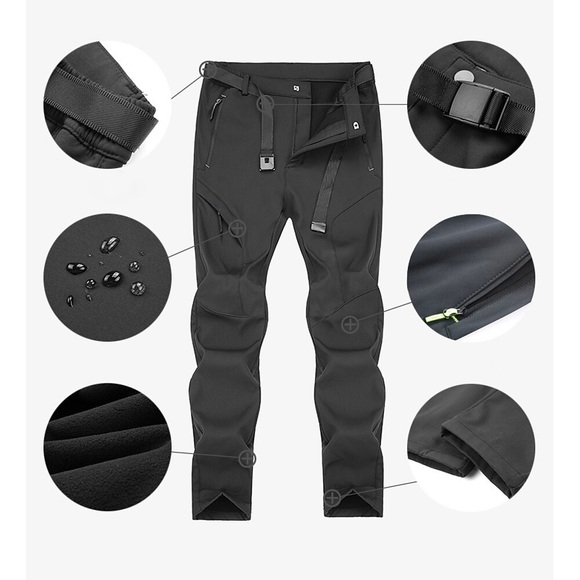 Herren Wasserdichte Wanderhose Fleece-gefütterte Hose Softshellhosen Winter Außen warm halten Fleece-Futter Wasserdicht Windundurchlässig Hosen / Regenhose Unten Schwarz Dunkelgray Vlies Yoga Jagd Lightinthebox