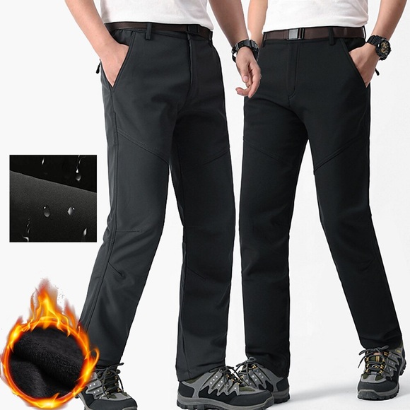 Herren Wasserdichte Wanderhose Fleece-gefütterte Hose Softshellhosen Winter Außen warm halten Fleece-Futter Wasserdicht Windundurchlässig Hosen / Regenhose Unten Schwarz Grau Vlies Yoga Jagd Skifahren Lightinthebox