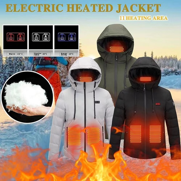 11 Bereich Männer beheizbare Weste Männer Frauen Parka Jacke Herbst Winter Radfahren warme USB elektrisch beheizte Outdoor-Sportwesten für die Jagd Lightinthebox