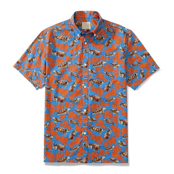 Herren Hemd Grafik-Drucke Umlegekragen Blau 3D-Druck Outdoor Strasse Kurze Ärmel Button-Down Bedruckt Bekleidung Tropisch Modisch Designer Hawaiianisch Lightinthebox