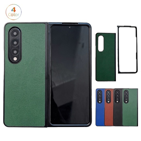 Handy Hülle Handyhüllen Für Samsung Galaxy Klappetui Z Fold 4/3/2/1 Flipbare Hülle Ganzkörperschutz Anti-Kratz Einfarbig PU-Leder Lightinthebox