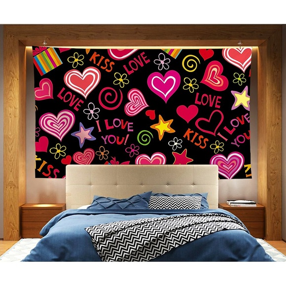 valentinstag kuss lippe wandteppich kunst dekor decke vorhang hängen hause schlafzimmer wohnzimmer dekoration polyester Lightinthebox