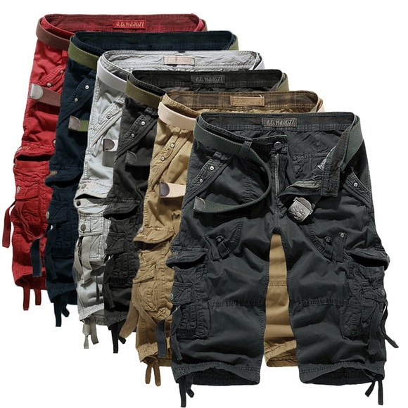 Herren Cargo Shorts Kurze Hosen Kurze Hose für Wanderer Bein Kordelzug Multi Pocket Mehrere Taschen Glatt Atmungsaktiv Draussen Wadenlänge Casual Täglich 100% Baumwolle Strassenmode Stilvoll Lightinthebox