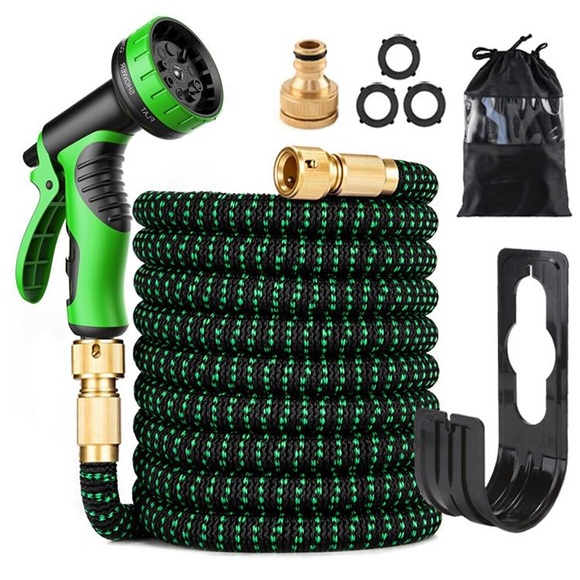 Gartenschlauch-Set, erweiterbarer Wasserschlauch mit 3/4-Zoll-Armaturen aus massivem Messing, flexibler, leichter Wasserschlauch, extra starker Dehnschlauch mit 9-Funktions-Wassersprühdüse Lightinthebox