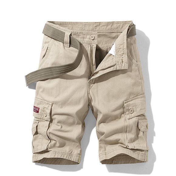 Herren Cargo Shorts Kurze Hosen Shorts Kurze Hosen Tasche Gerade geschnitten Glatt Komfort Atmungsaktiv Kurz Sport in der Natur Täglich Ausgehen 100% Baumwolle Stilvoll Klassicher Stil Grün Schwarz Lightinthebox