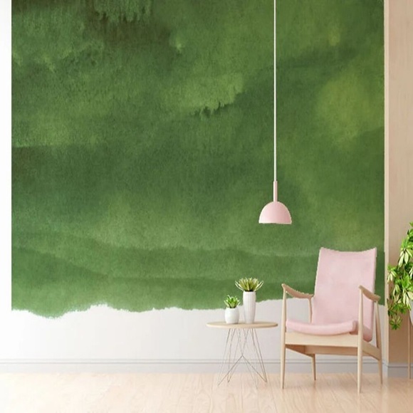 Betontapete, Wandbild, grün, weiß, abstrakt, Wandverkleidung, Aufkleber, abziehen und aufkleben, entfernbares PVC/Vinyl-Material, selbstklebend/Klebstoff erforderlich, Wanddekoration für Wohnzimmer, Lightinthebox