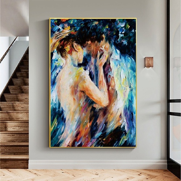 Handgefertigtes handgemaltes Ölgemälde Wand moderne abstrakte nackte Liebhaber Malerei Spachtel Kunst Leinwand Gemälde Heimdekoration Dekor gerollte Leinwand kein Rahmen ungedehnt Lightinthebox