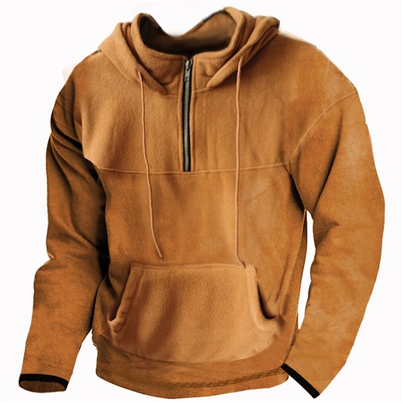 Herren Hoodie Sweatshirt Kapuze Kapuzenshirt mit durchgehendem Reißverschluss Schwarz Wein Orange Grün Grau Mit Kapuze Glatt Zip Tasche Sport Natur Täglich Sport Strassenmode Casual sportlich Lightinthebox