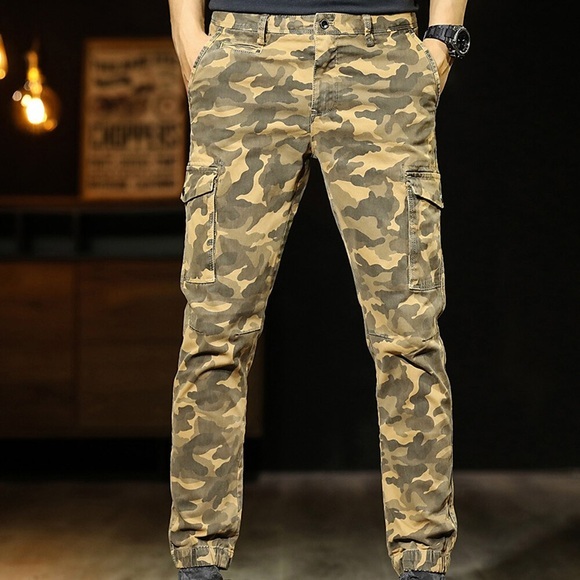 Herren Cargohose Cargohosen Hose Hosen 6 Tasche Bedruckt Tarnfarben Komfort Outdoor Täglich Ausgehen 100% Baumwolle Modisch Strassenmode Armeegrün Khaki Lightinthebox