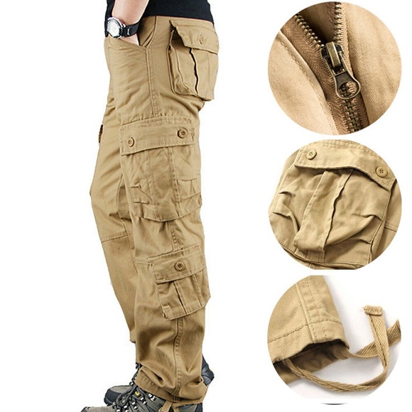 Herren Cargohose Cargohosen Hose Hosen 8 Tasche Glatt Komfort Outdoor Täglich Ausgehen Baumwollmischung Modisch Strassenmode Schwarz Gelb Lightinthebox
