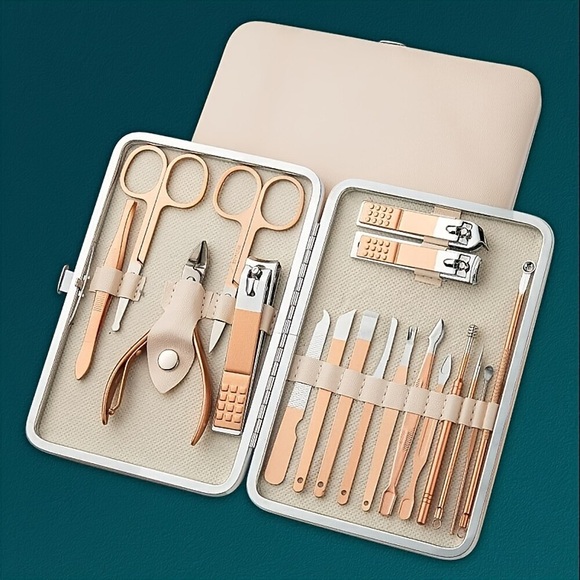 Nagelknipser-Set aus roségoldenem Edelstahl, Pflegewerkzeug-Set mit Etui, Maniküre-Kunstwerkzeug Lightinthebox