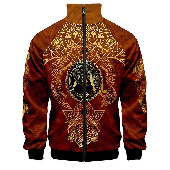 Herren Mantel Warm Sport Natur Reisverschluss Abstrakt Grafik-Drucke Totem 3D-gedruckte Grafik Stehkragen Sport Jacken Oberbekleidung Langarm Zip Herbst Winter Lightinthebox