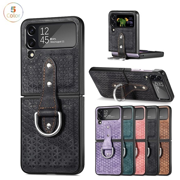 Handy Hülle Handyhüllen Für Samsung Galaxy Klappetui Z Flip 4 Tragbar Flipbare Hülle Ganzkörperschutz Einfarbig TPU PC Lightinthebox