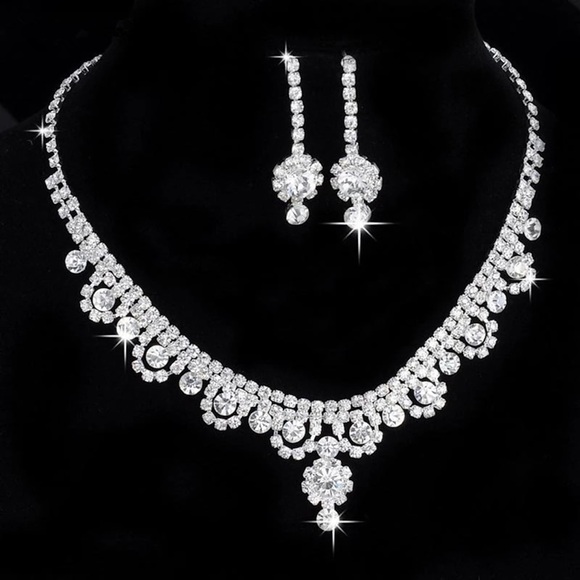 Brautschmuck-Sets 1 Set Diamantimitate Aleación 1 Halskette Ohrringe Damen Einfach Luxus Elegant Tenniskette Prinzessin Schmuck-Set Für Hochzeit Party Geschenk Lightinthebox