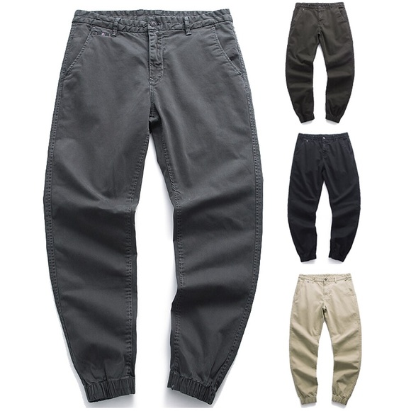 Herren Cargohose Cargohosen Hose Hosen Tasche Elastischer Ärmelbund Glatt Komfort Outdoor Täglich Ausgehen 100% Baumwolle Modisch Strassenmode Schwarz Khaki Lightinthebox