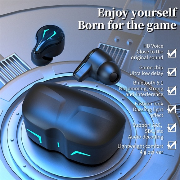 me19 tws Gaming-Headset, drahtloser Bluetooth-Kopfhörer, Sportkopfhörer, Musik-Ohrhörer, IPX6-Mikrofon mit 300-mAh-Ladekoffer Lightinthebox
