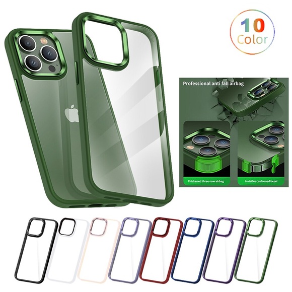 Handy Hülle Handyhüllen Für Apple Rückseite iPhone 14 13 12 11 Plus Pro Max Ganzkörperschutz klar Vier Ecken Fallwiderstand Durchsichtig TPU PC Metall Lightinthebox