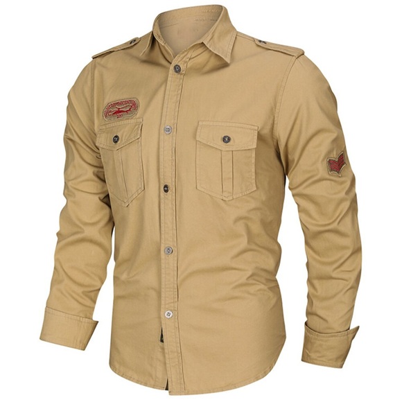 Herren Hemd Knopfhemd Lässiges Hemd Sommerhemd Glatt Kargen Schwarz Königliches Blau Kaki Armeegrün Outdoor Arbeit Langarm Tasche Bekleidung Modisch Geschäftlich Casual Lightinthebox