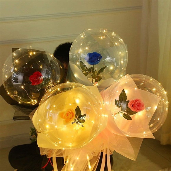 2er-Pack diy LED-leuchtende 20-Zoll-Bobo-Ballons mit buntem, leuchtendem, transparentem aufblasbarem Ballon-Kit für Weihnachten, Hochzeit, Geburtstag, Party-Dekoration Lightinthebox