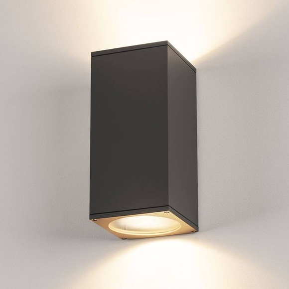 Außenwandleuchte Halogen, LED GU10 150 W EEK: abhängig v. Leuchtmittel (A++ - E) SLV Big Theo 229575 Anthrazit