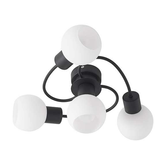 Lindby LED-Deckenleuchte Ciala, 4fl, schwarz weiß